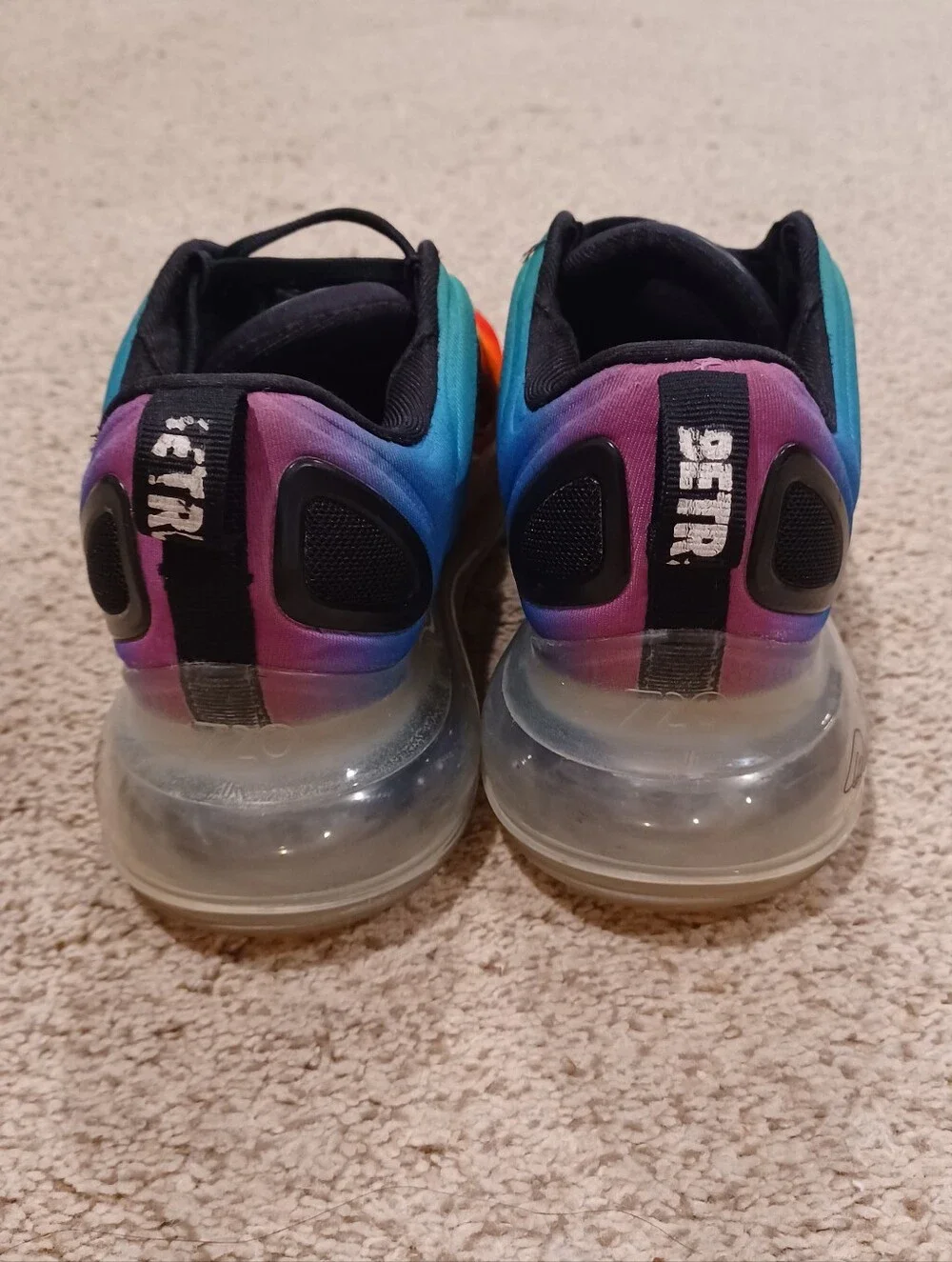Nike Air Max 720 'Be True' (CJ5472-900) Vibrant Rainbow Design Womens Size 6.5